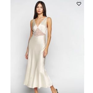 Reformation Inara Silk Wedding Dress in Almond NWT XS